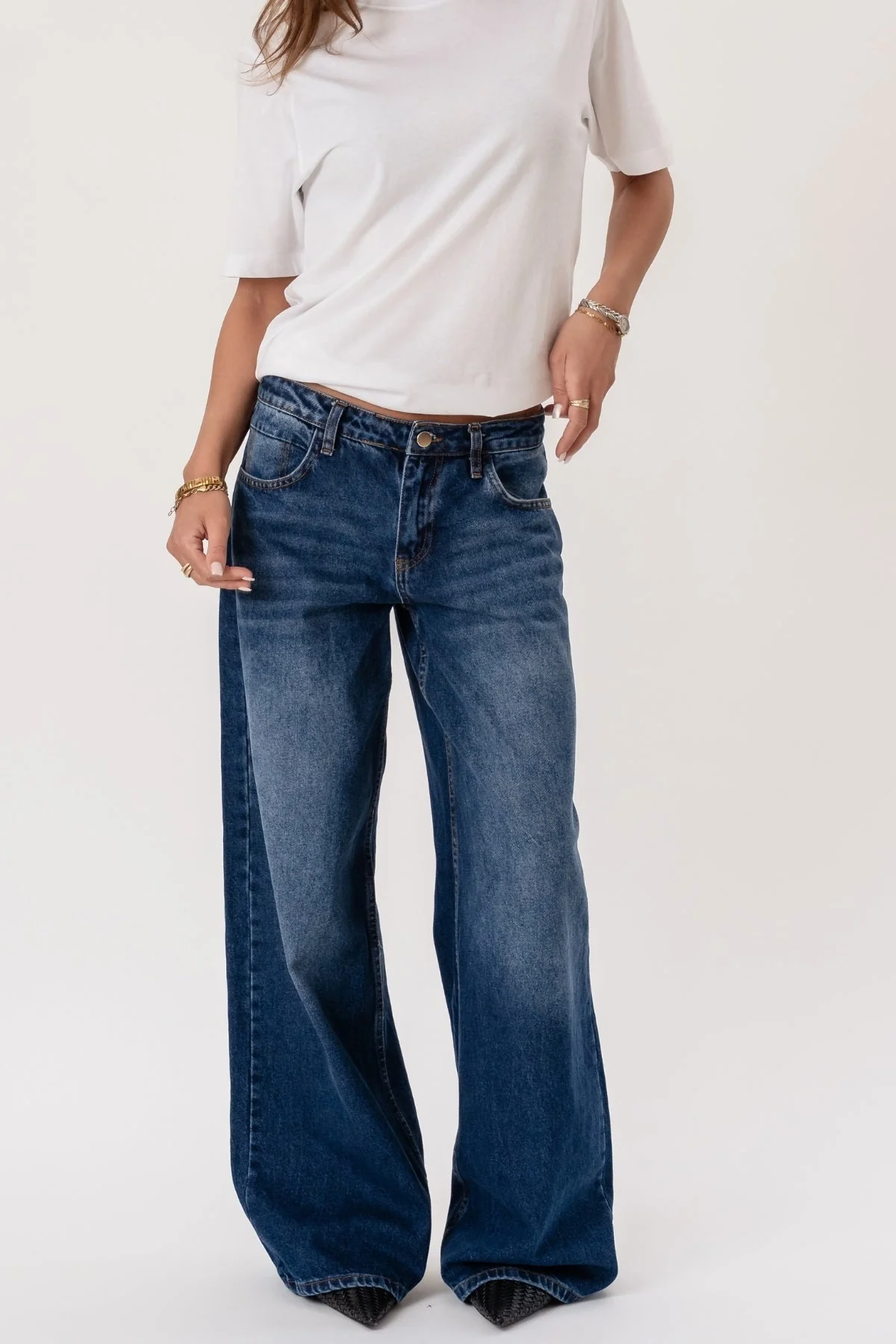 Serena Baggy Jeans – Mittelblau