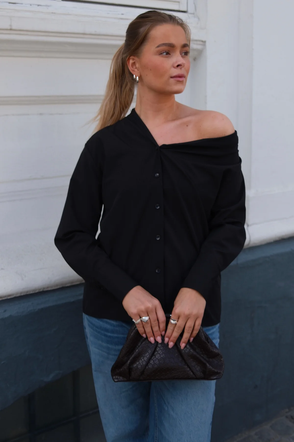 Serena Oversized Hemd - Schwarz - Image 2