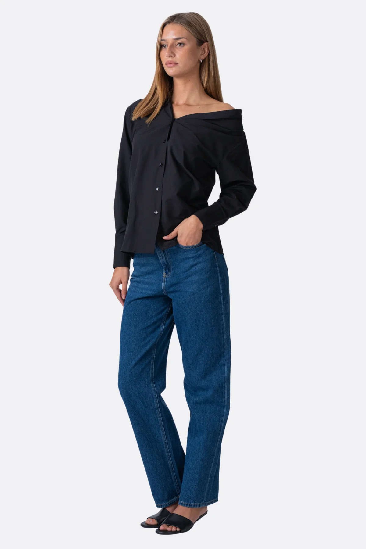 Serena Oversized Hemd - Schwarz - Image 3