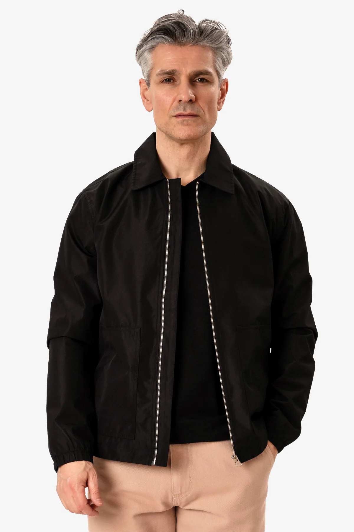 Kurze Reißverschlussjacke - Schwarz