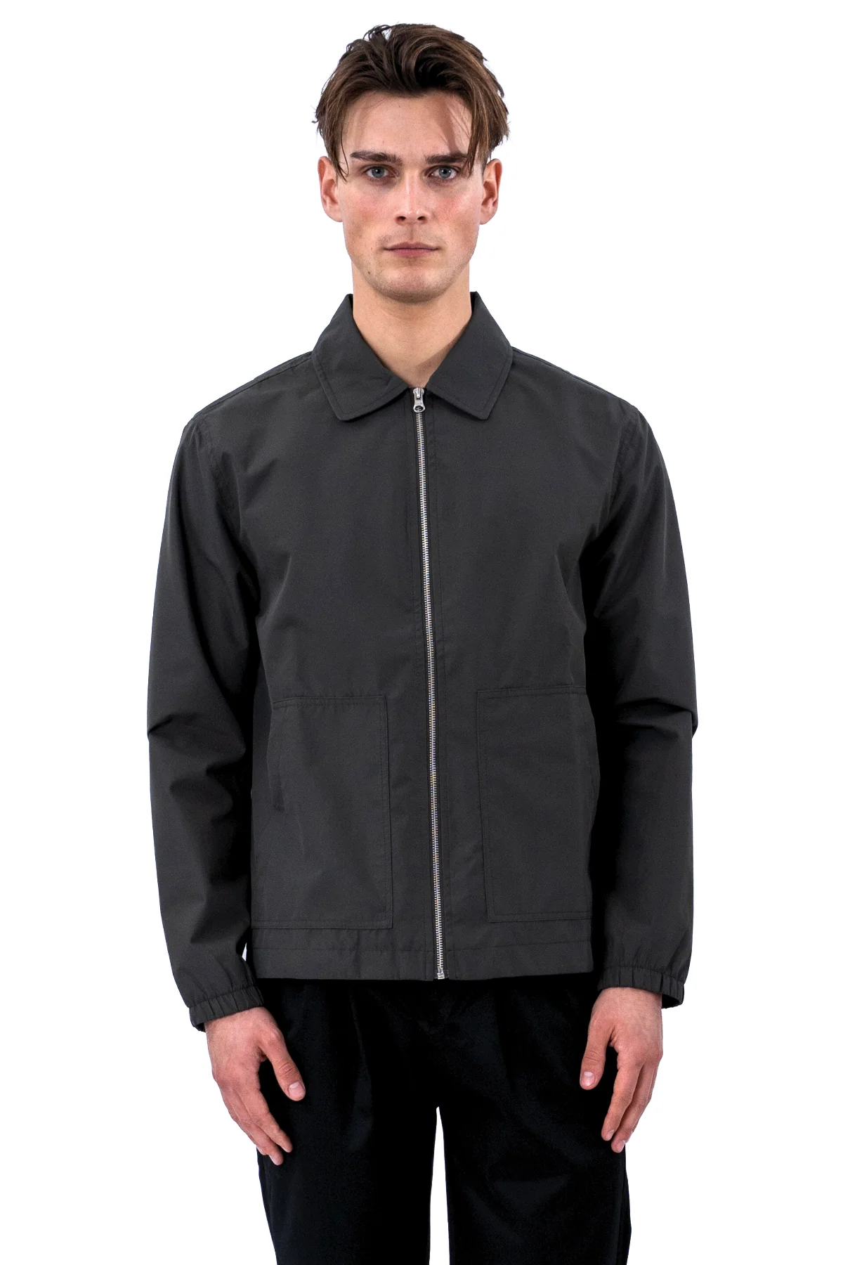 Kurze Jacke mit Reißverschluss – Grau