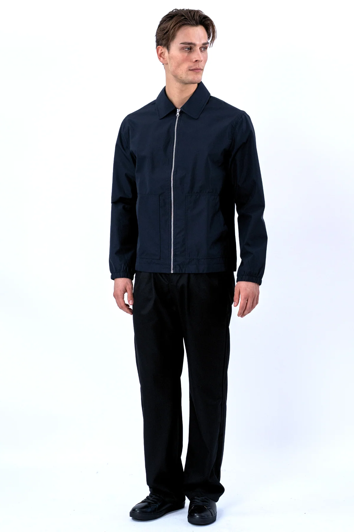 Kurze Jacke mit Reißverschluss – Marineblau - Image 5