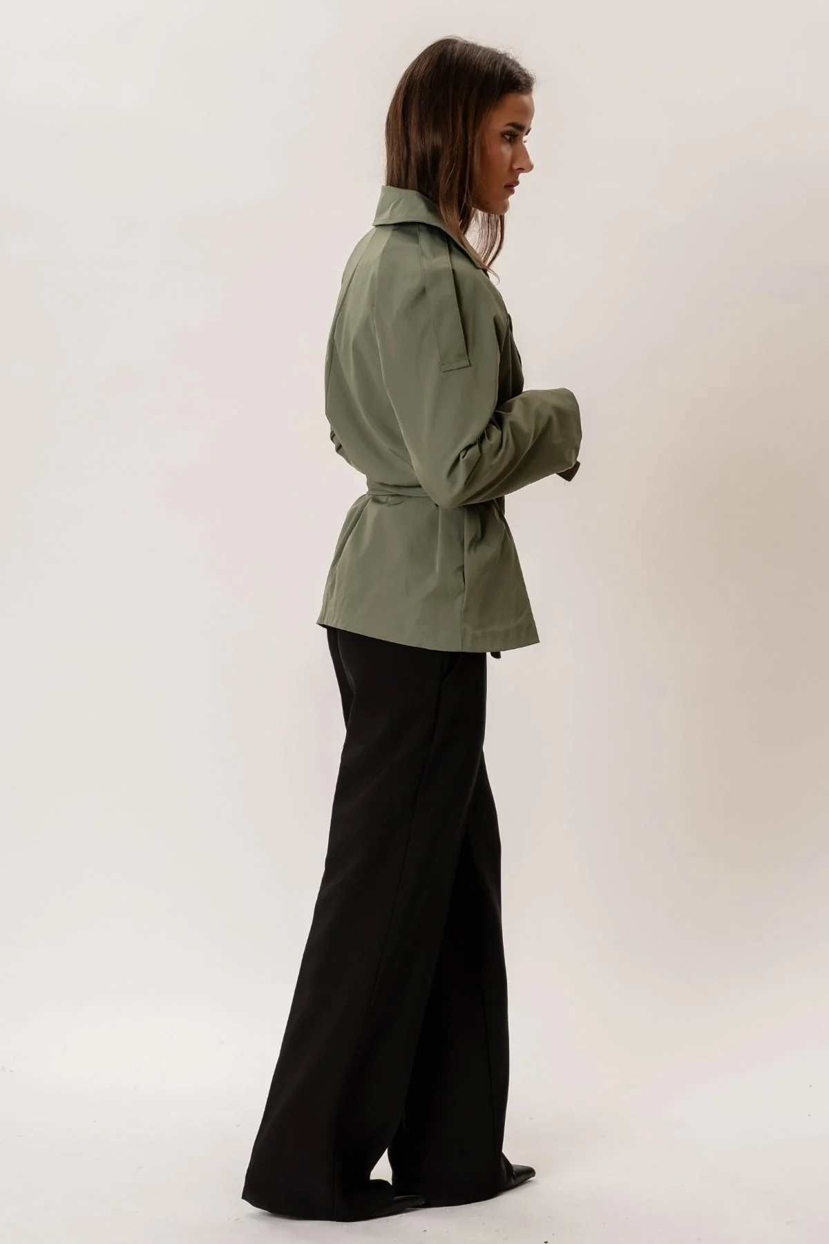 Sia Short Trenchcoat - Khaki - Image 4