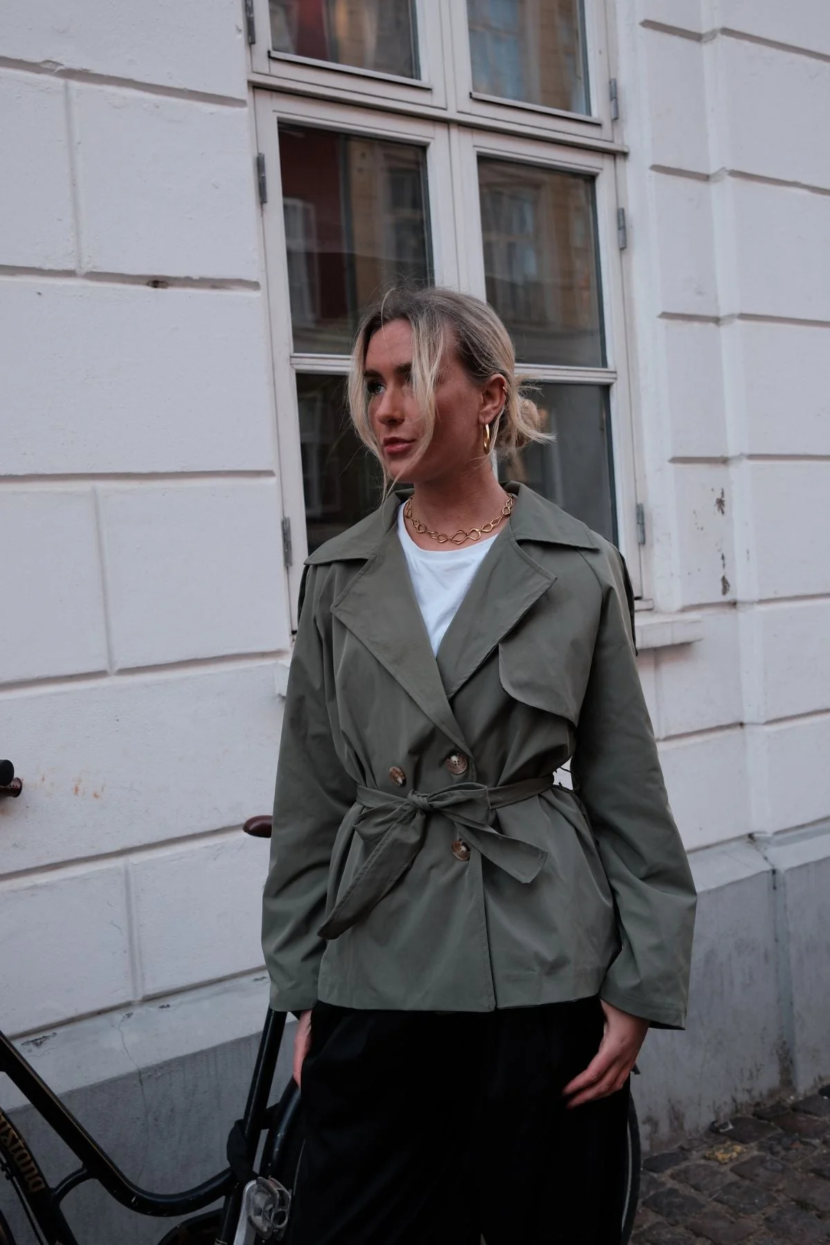 Sia Short Trenchcoat - Khaki - Image 5