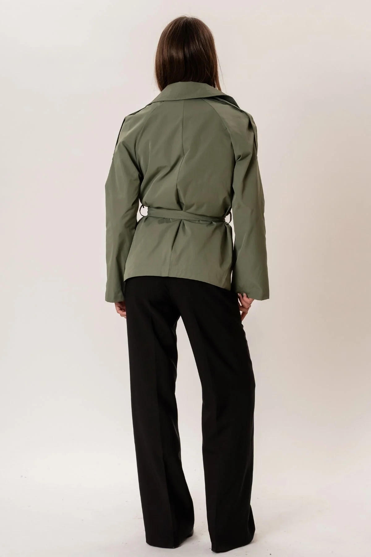 Sia Short Trenchcoat - Khaki - Image 7