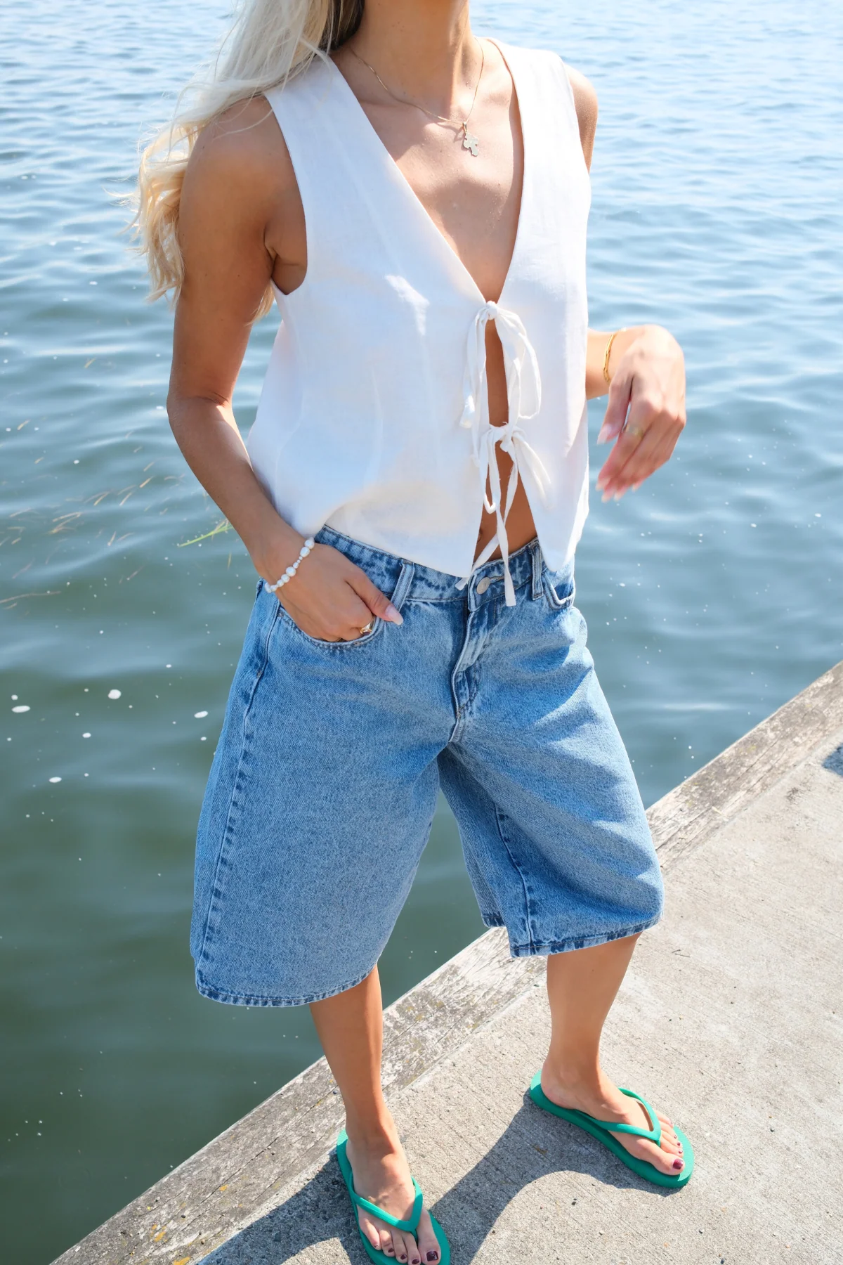 Sky Denim Jorts - mittelblauer Denim - Image 2