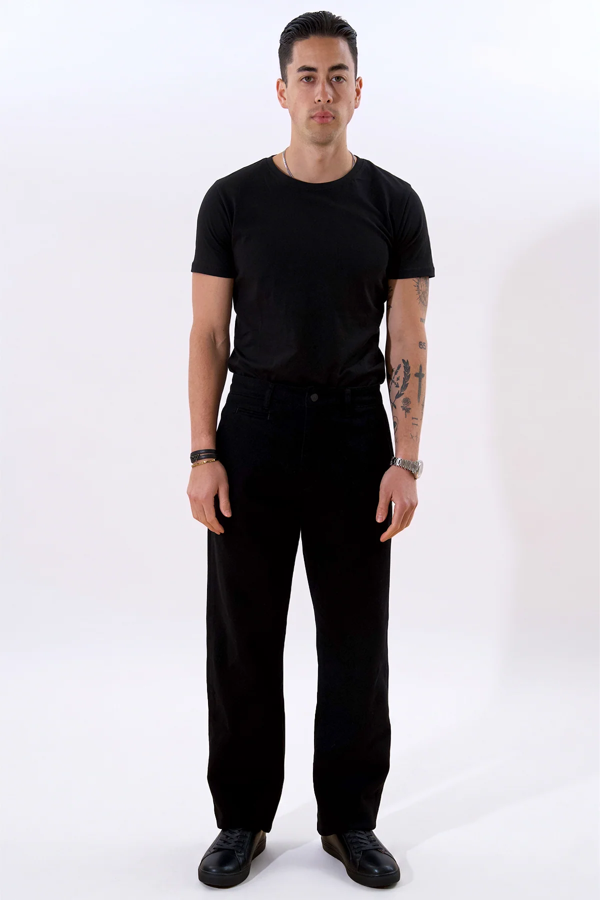 Gerade geschnittene Baumwoll-Chino - Schwarz - Image 3