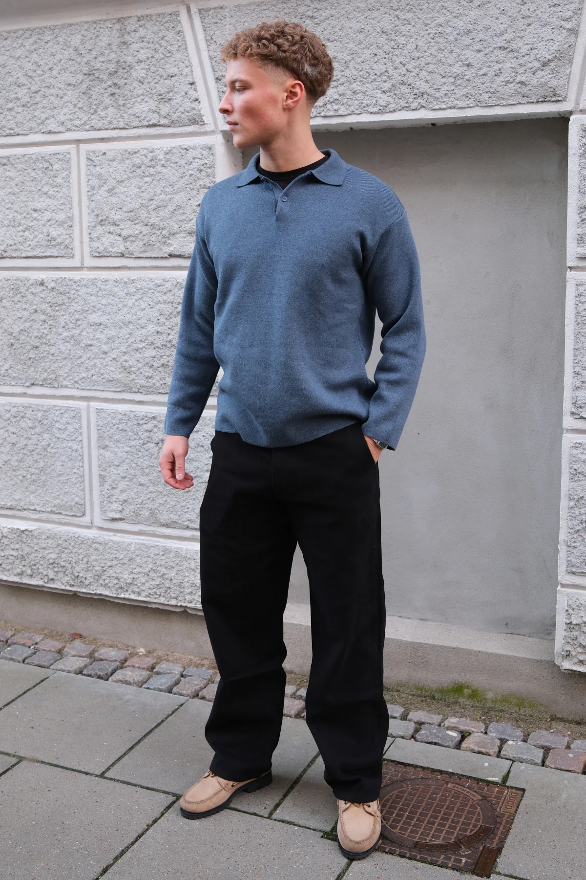 Gerade geschnittene Baumwoll-Chino - Schwarz - Image 8