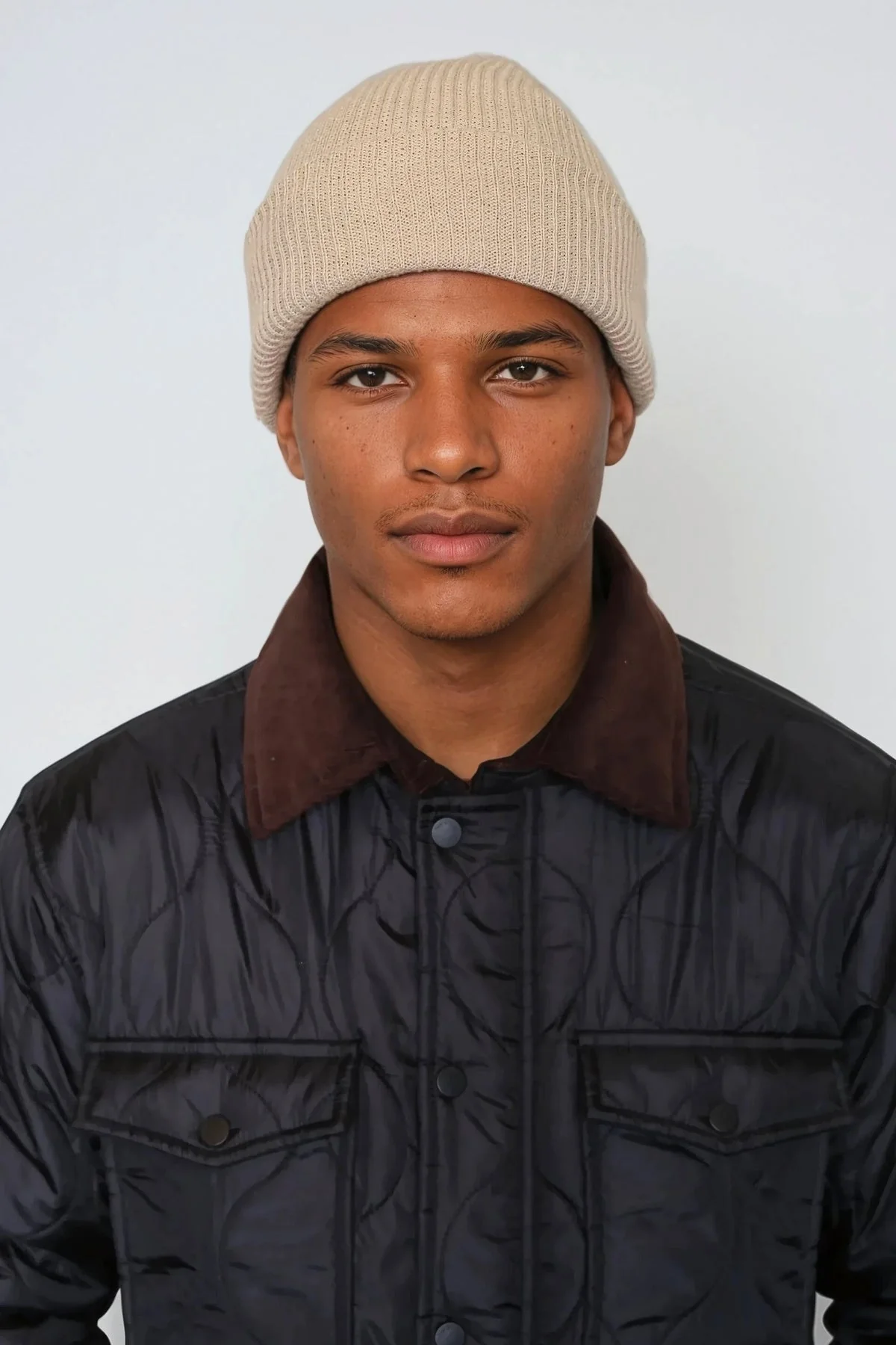 Strickbeanie - Beige
