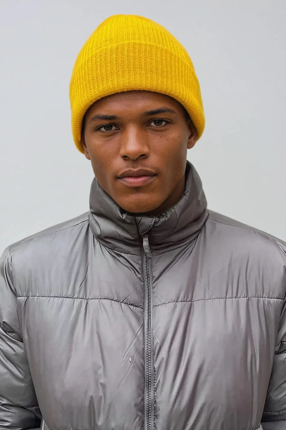 Strickbeanie - staubig gelb