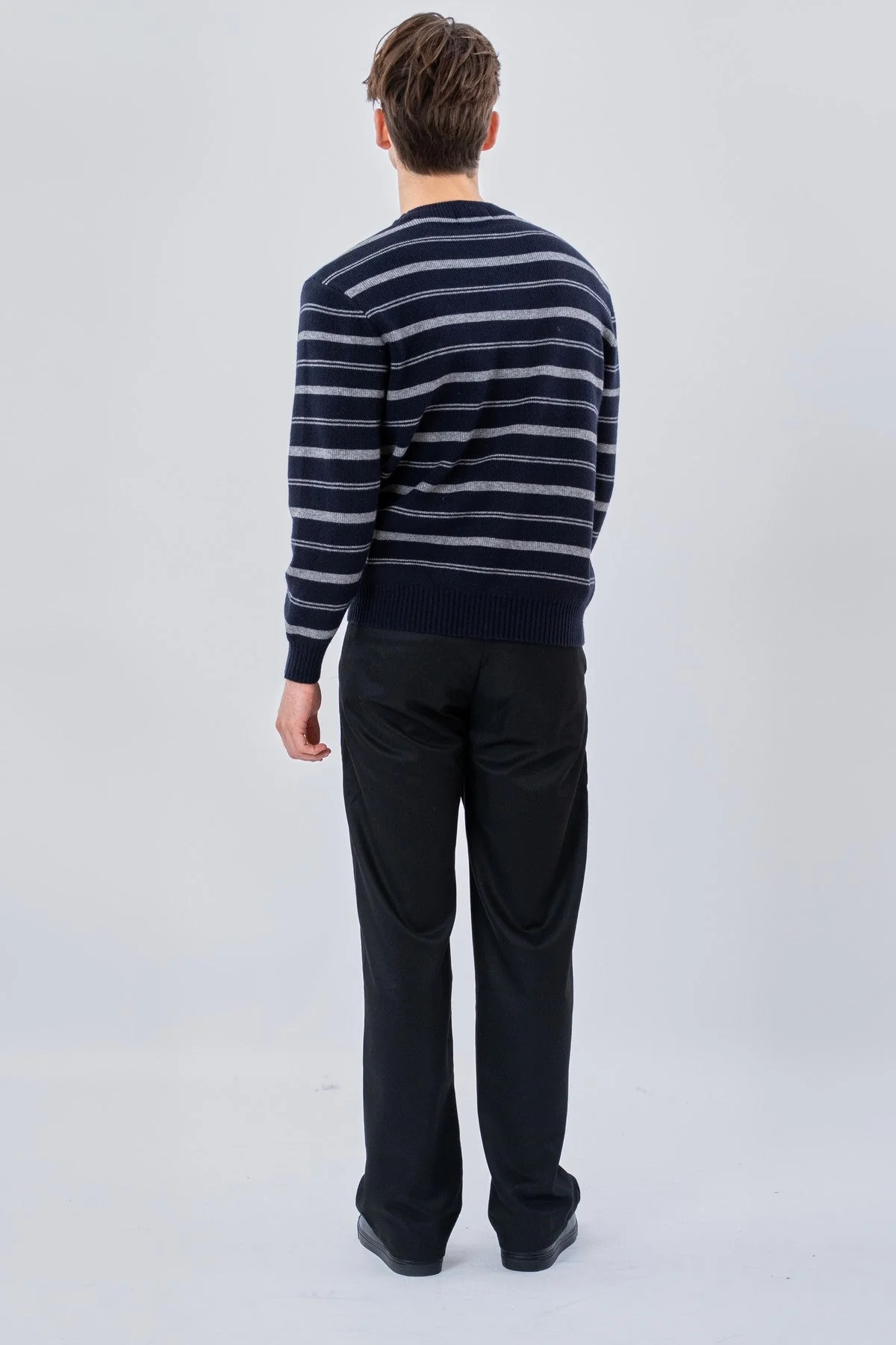 Gestreifter Pullover - Dunkelblau - Image 3