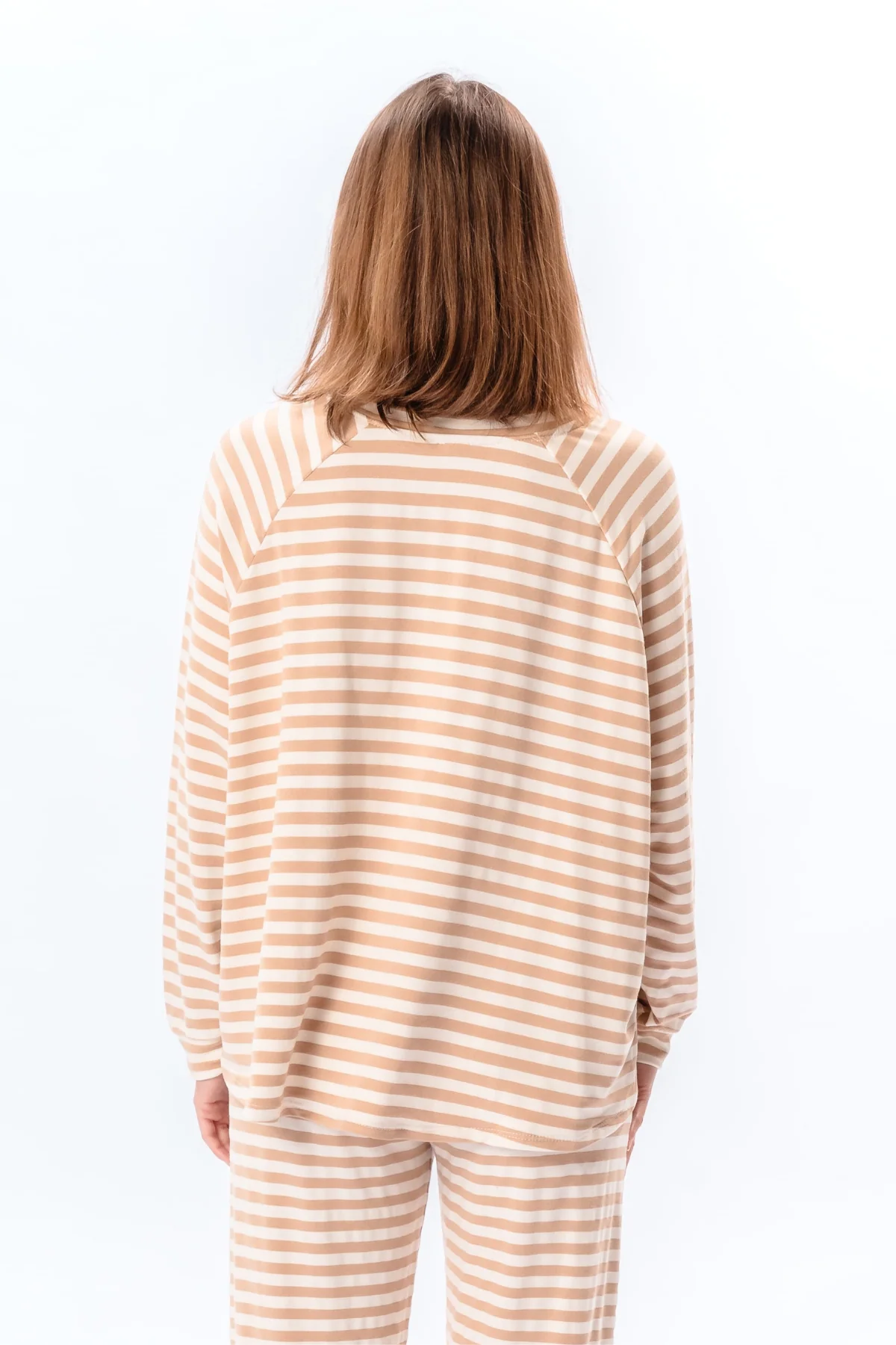 Gestreifte Langarmhose Regular Fit - Beige - Image 4