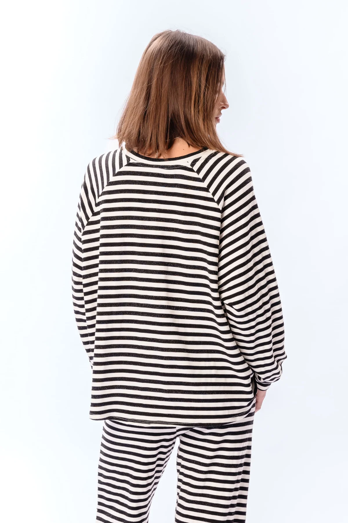 Gestreifte Langarmhose Regular Fit - Schwarz - Image 4