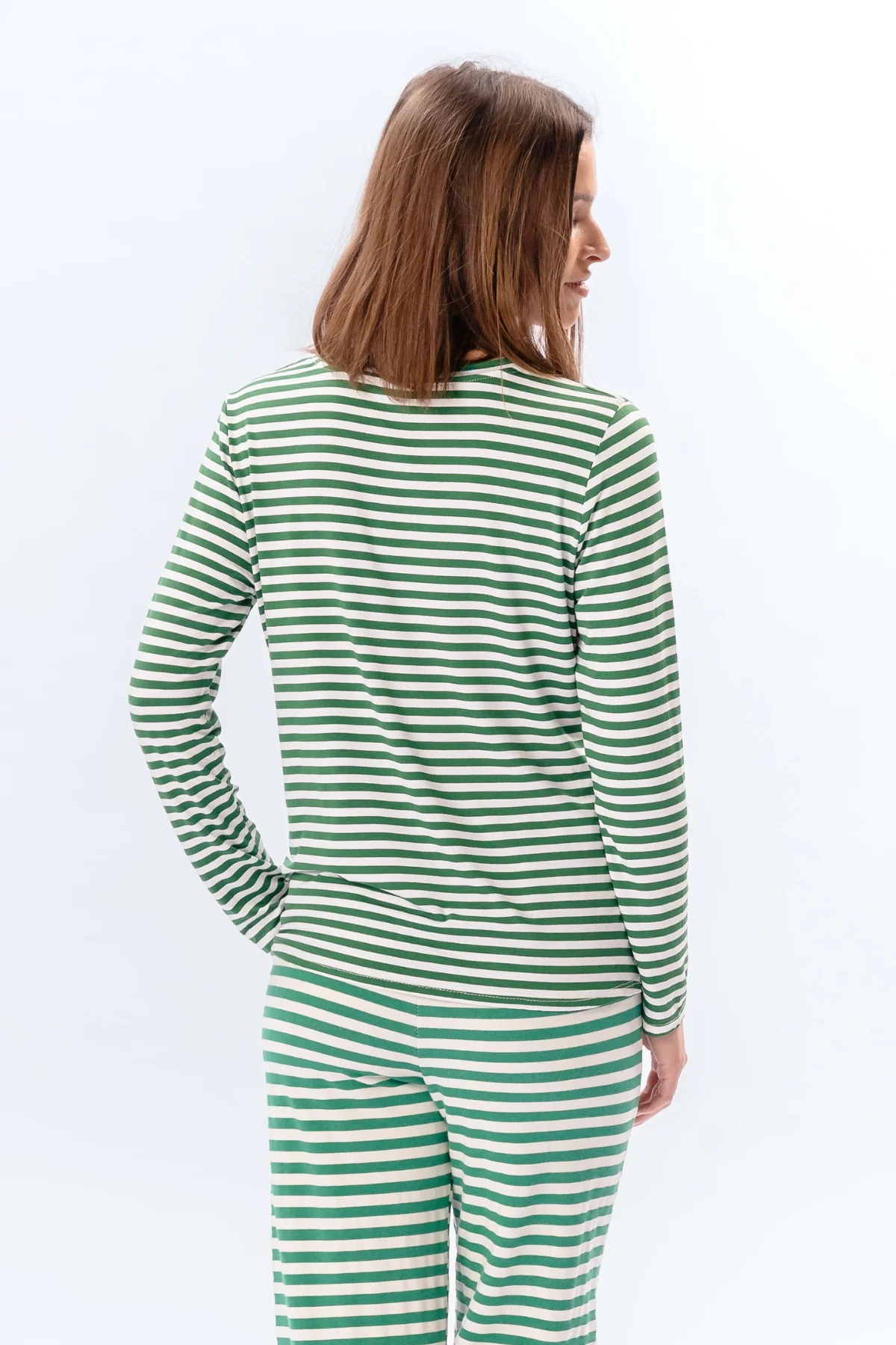 Gestreifte Langarmhose Slim Fit - Grün - Image 4