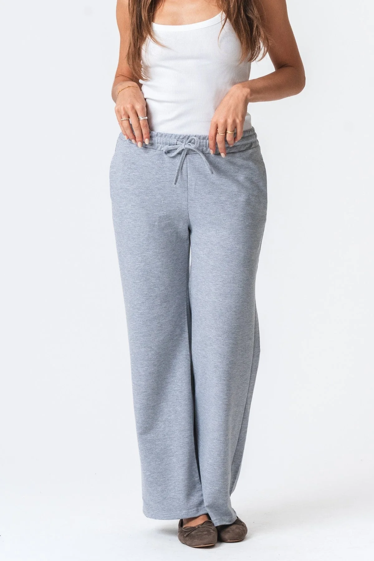 Jogginghosen weit - graue Melange