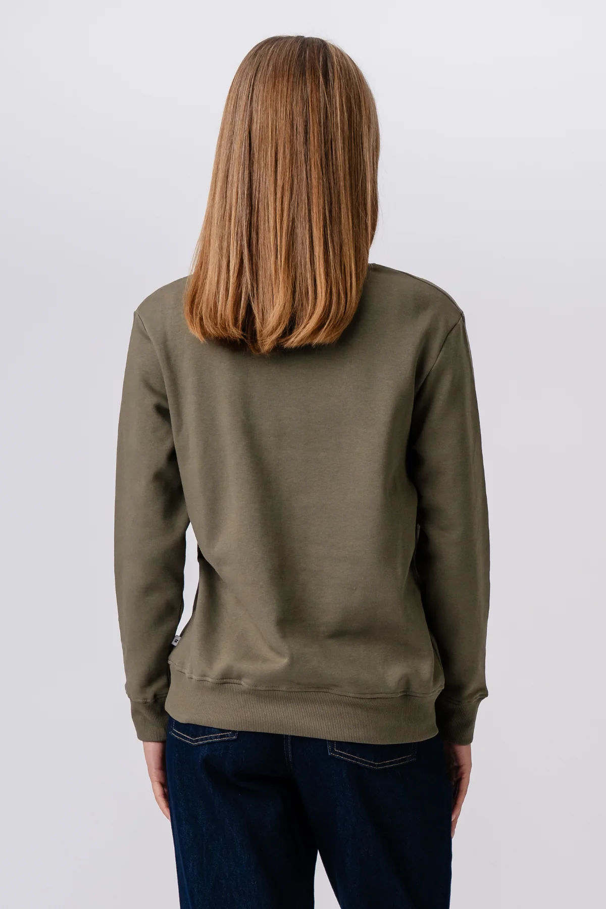Sweatshirt mit Rundhalsausschnitt – Armeegrün - Image 3