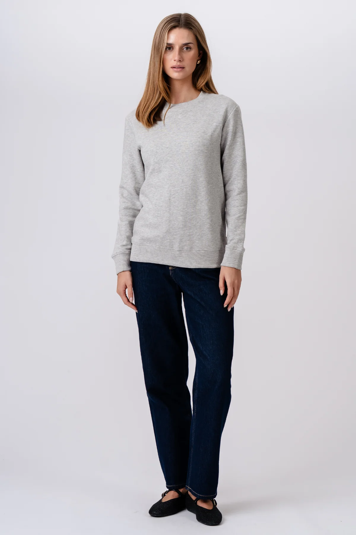 Sweatshirt mit Rundhalsausschnitt – Grau - Image 2