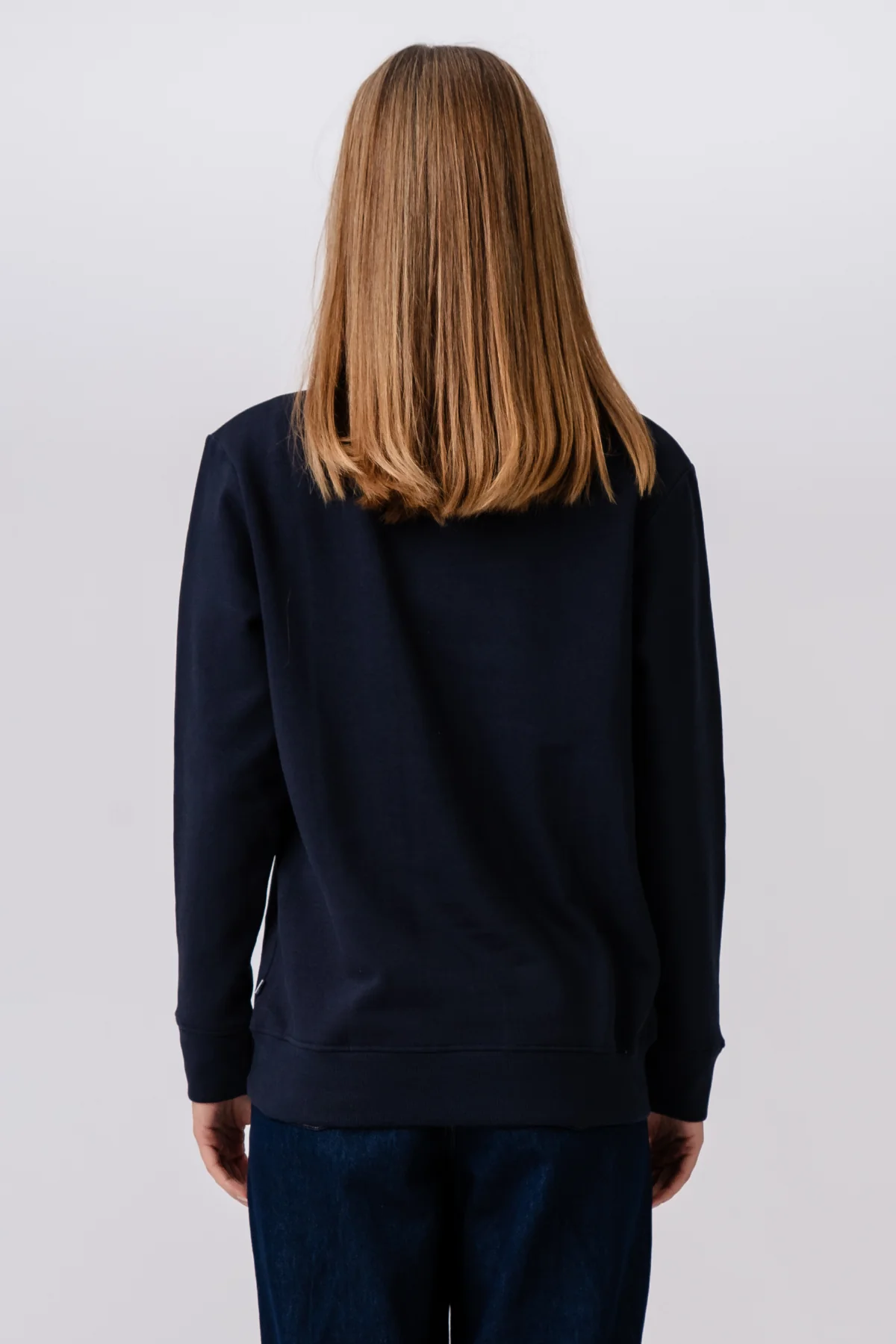 Sweatshirt mit Rundhalsausschnitt – Marineblau - Image 3