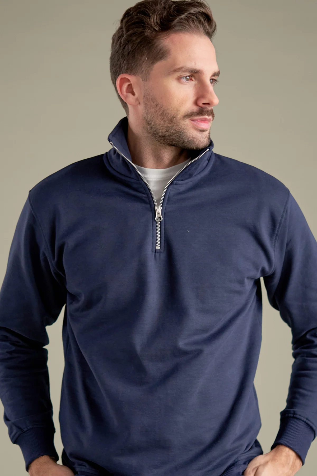 Sweatshirt Halb Zip - Marine - Image 2