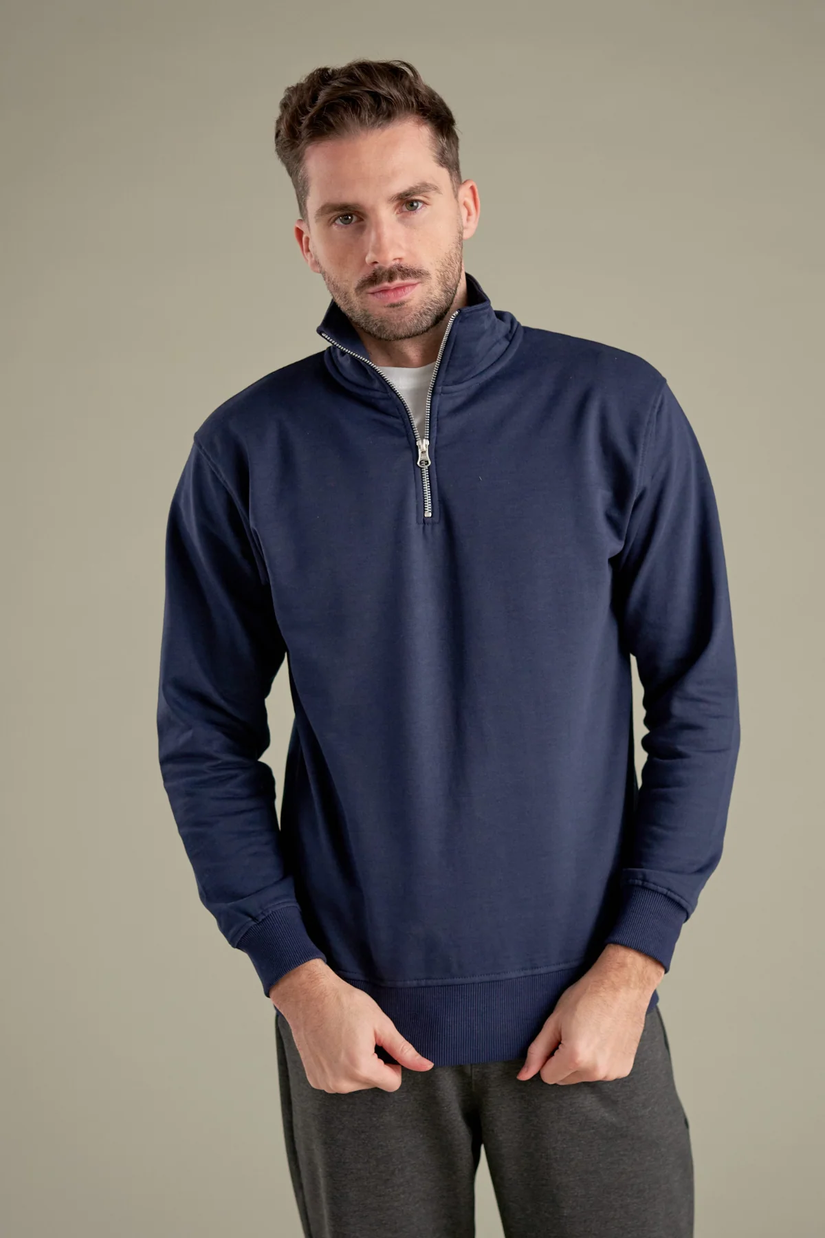 Sweatshirt Halb Zip - Marine - Image 3