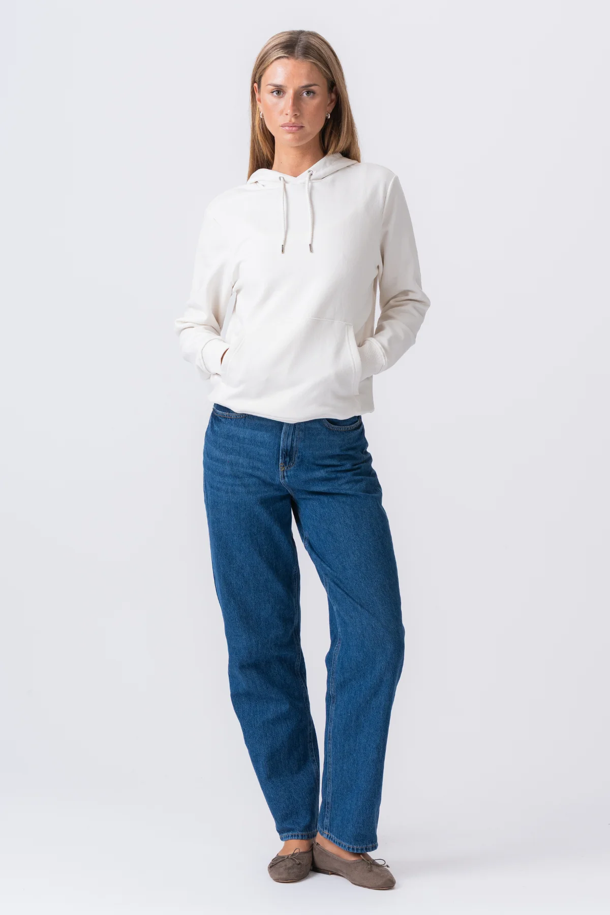 Sweatshirt Hoodie - Beige - Image 4