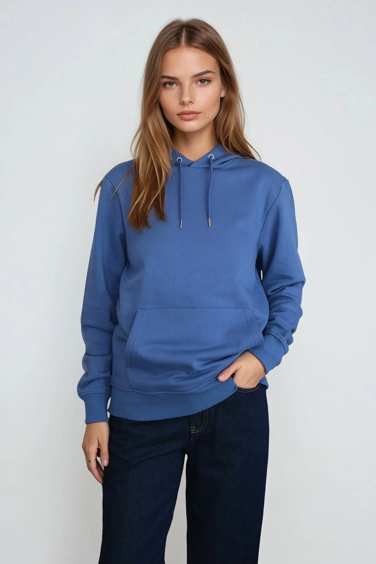 Sweatshirt Hoodie - Staubblau - Image 4