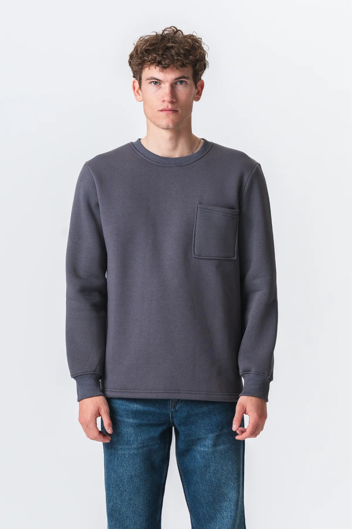 Taschen -Sweatshirt Regular Fit - dunkelgrau