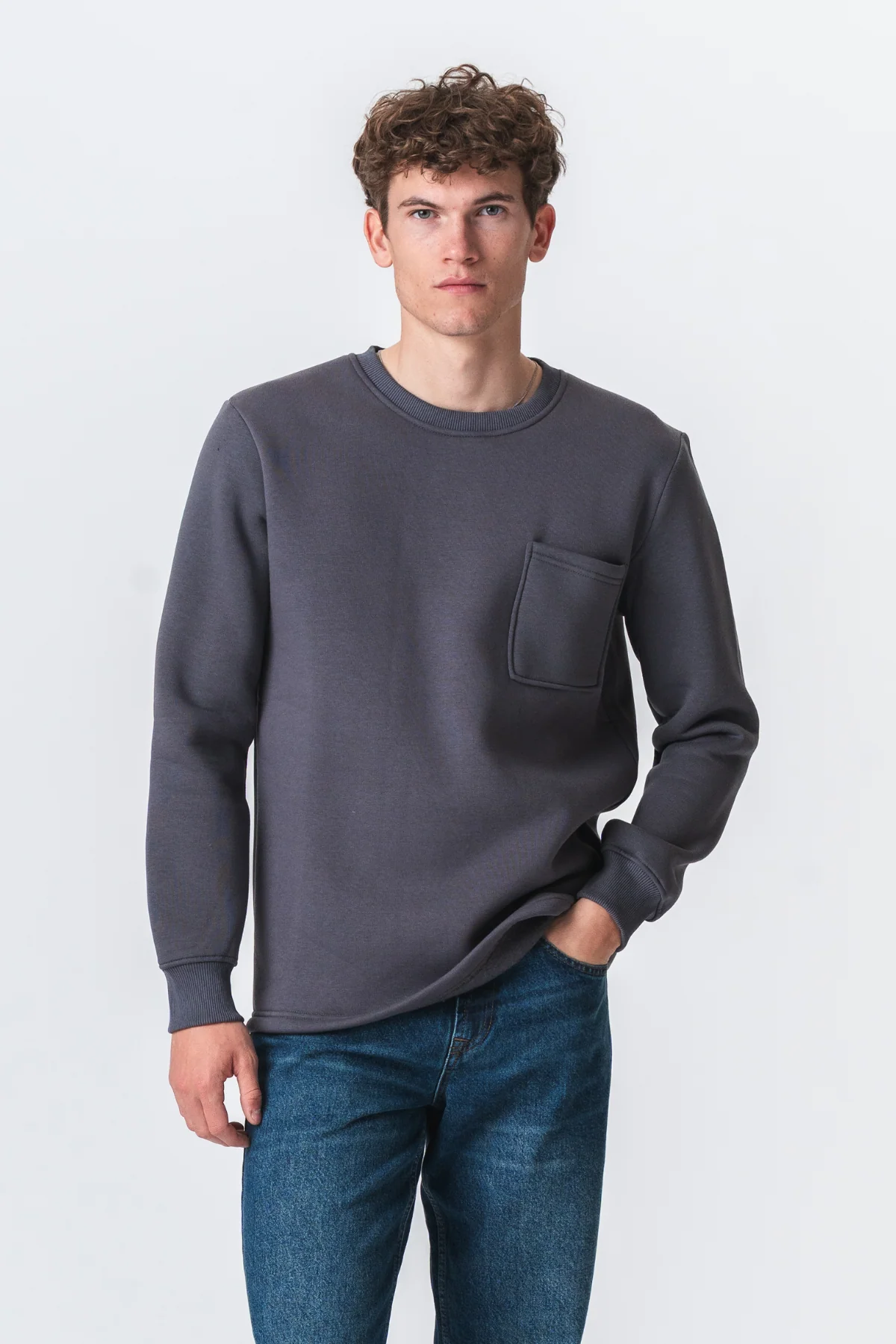 Taschen -Sweatshirt Regular Fit - dunkelgrau - Image 2
