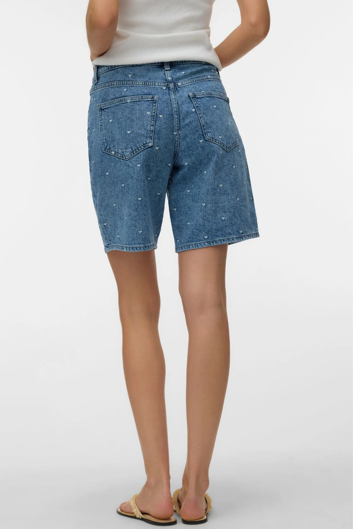 Tess Mr Long Denim Short – Mittelblauer Denim – Herz - Image 3