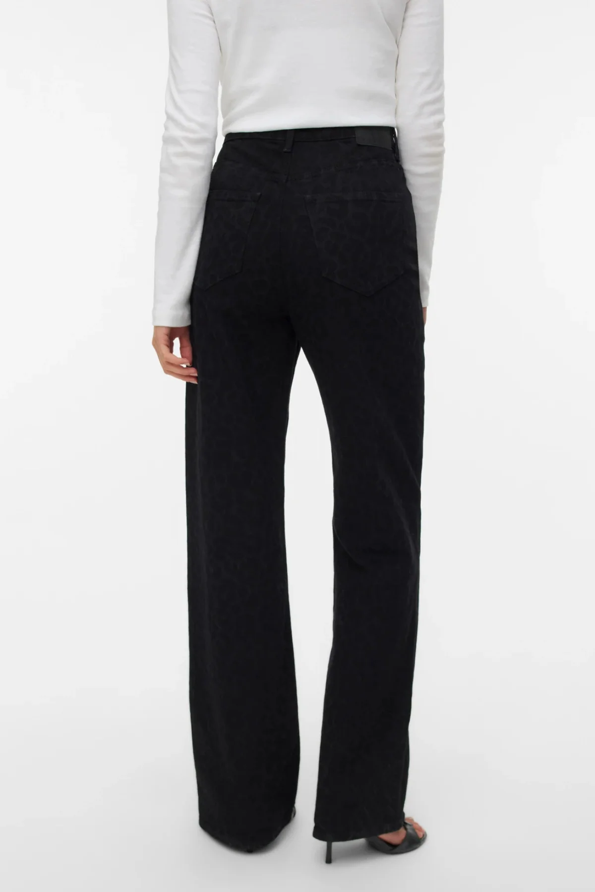 Tessa Wide Jeans Tierdruck - Schwarz Denim Leopard - Image 4