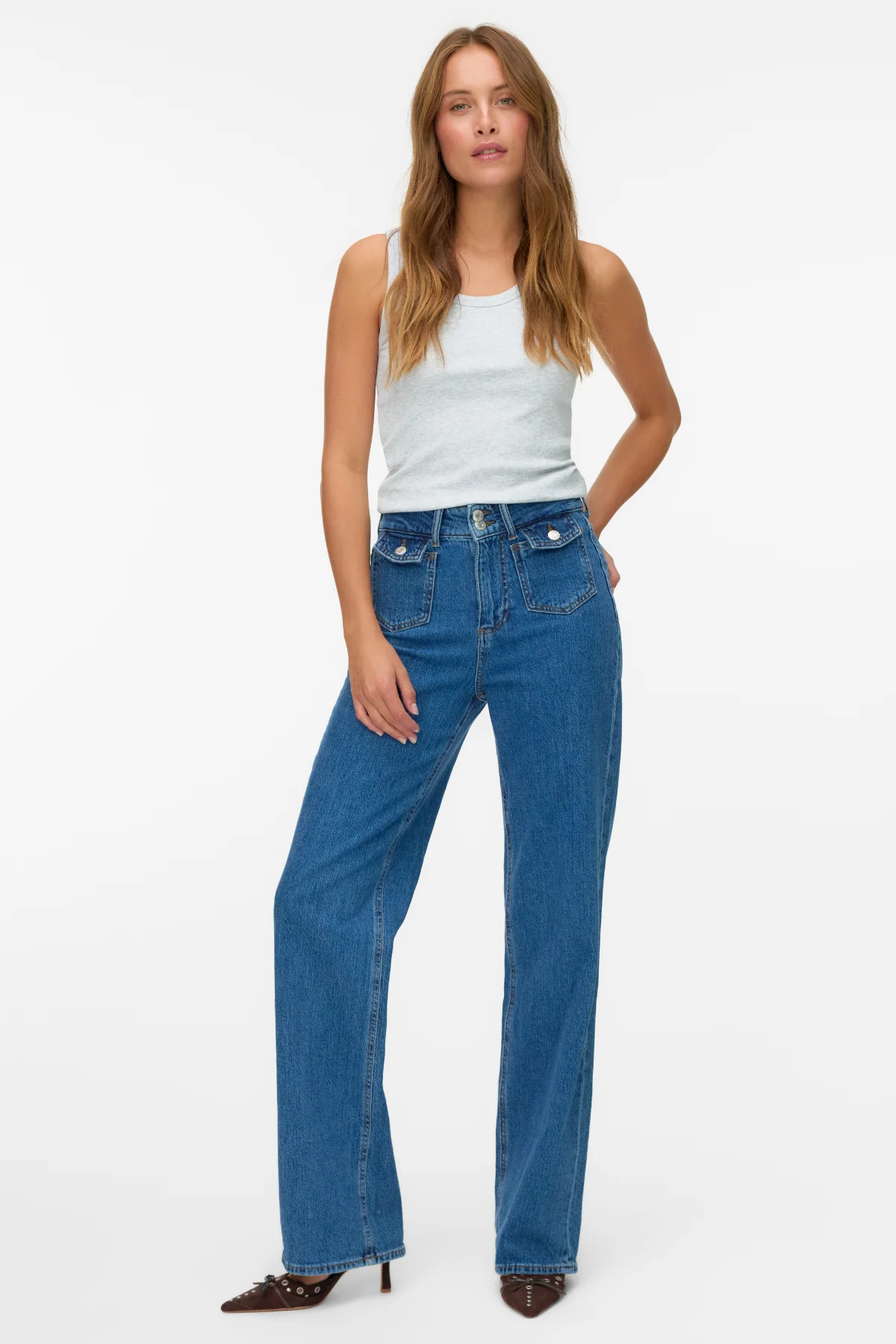Tessa Wide Pocket Jeans - mittelblauer Denim - Image 2