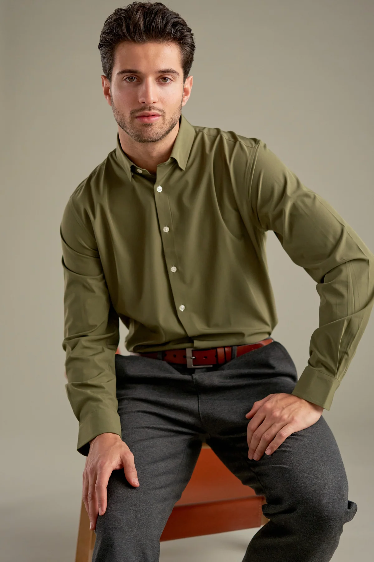 The Original Prämie Performance Hemd - Olive - Image 2