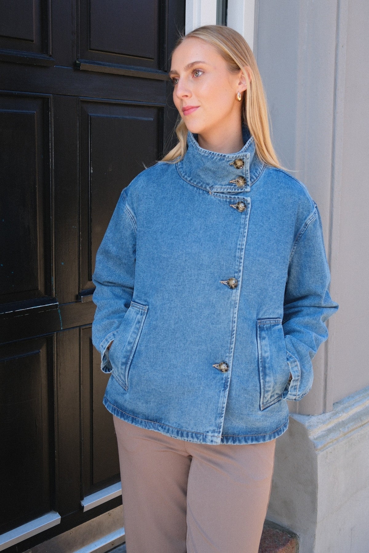 Tilla Gro l/s Denim Jacke - mittelblauer Denim - Image 3