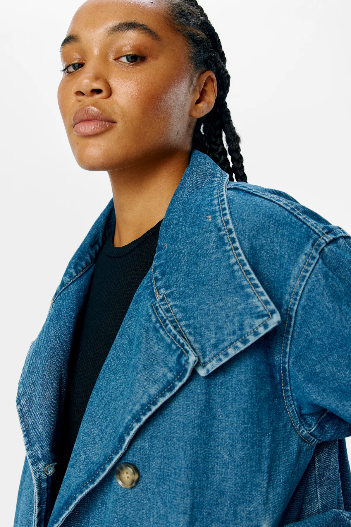 Tilla Gro l/s Denim Jacke - mittelblauer Denim - Image 4