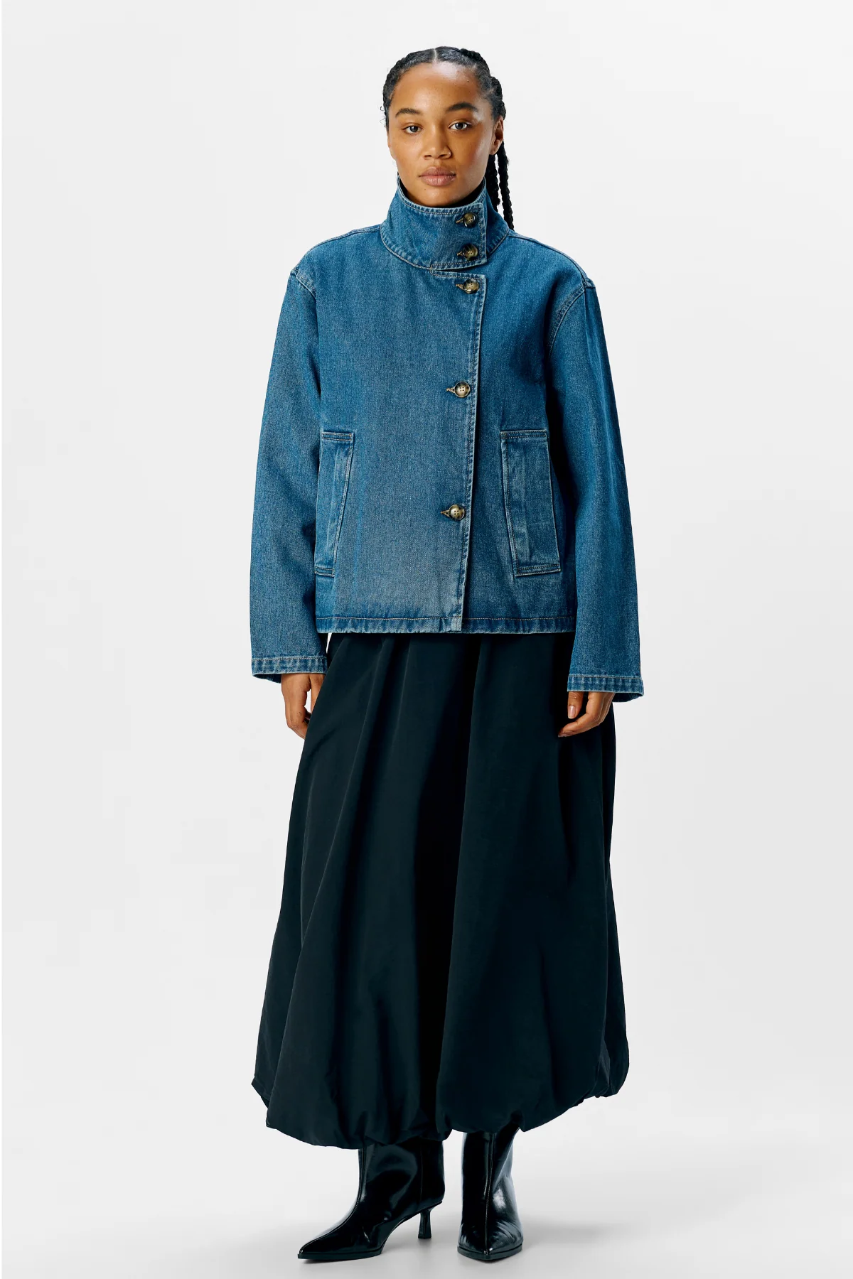 Tilla Gro l/s Denim Jacke - mittelblauer Denim - Image 7