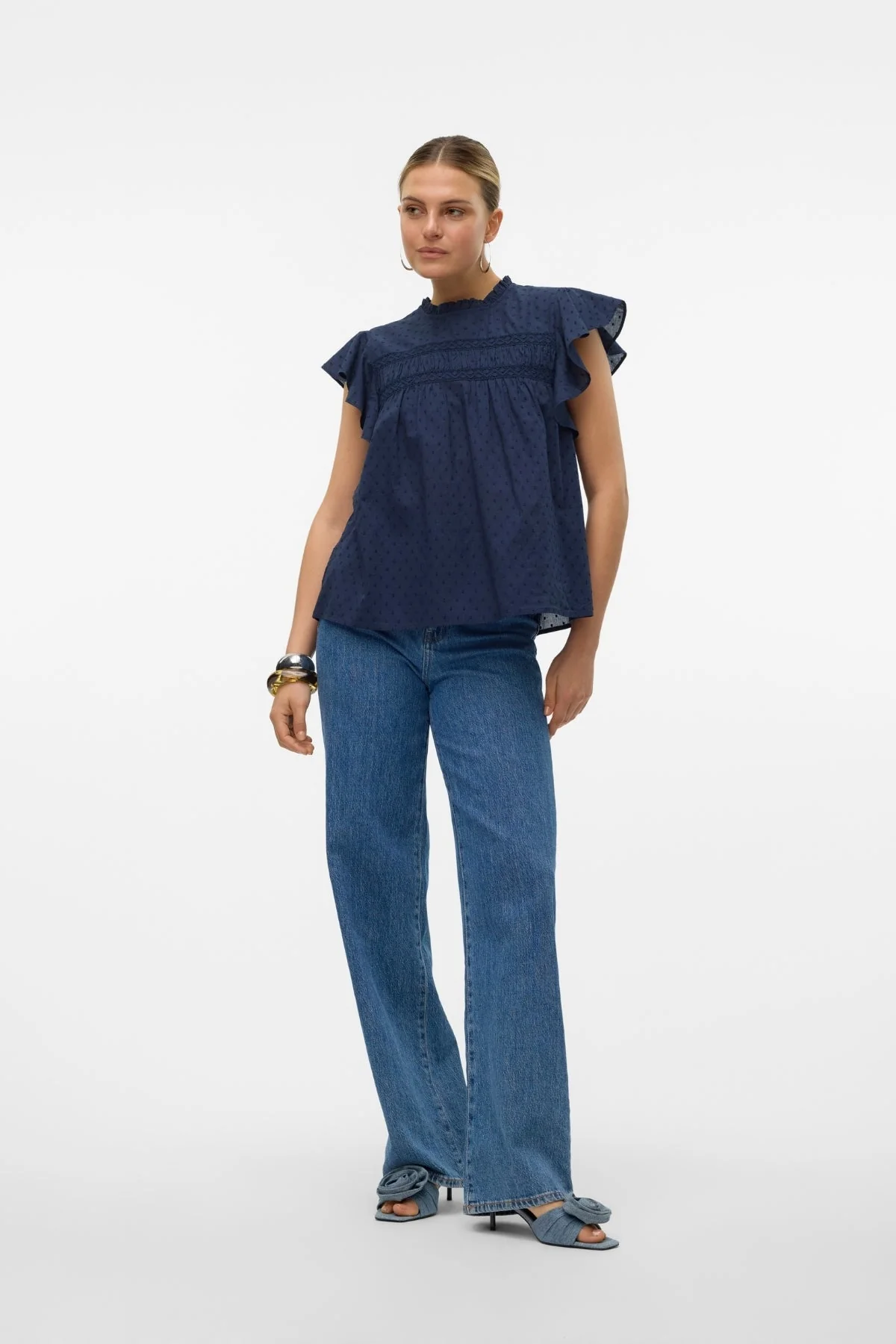 Trine-Spitzenoberteil – Marineblauer Blazer - Image 2