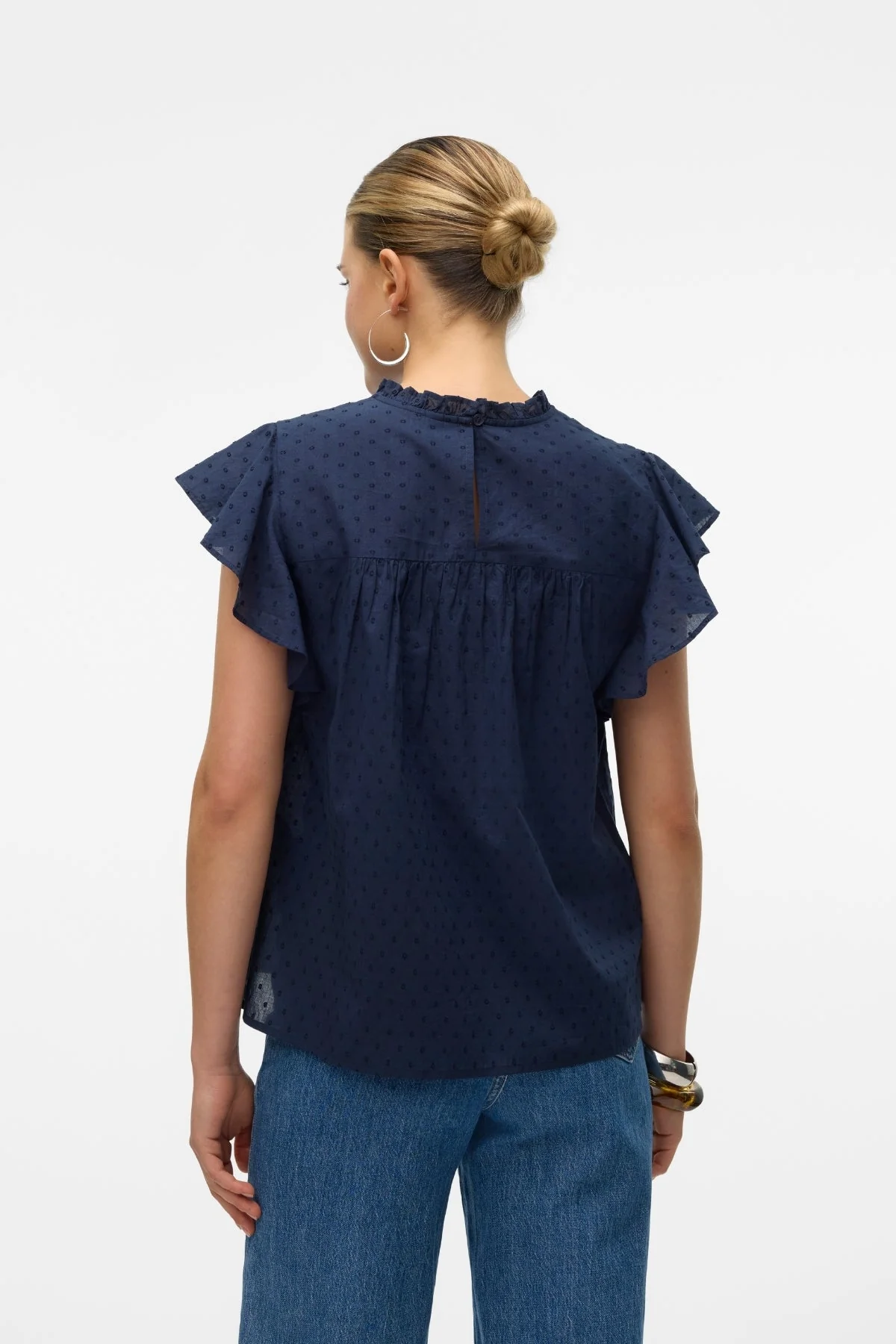 Trine-Spitzenoberteil – Marineblauer Blazer - Image 3