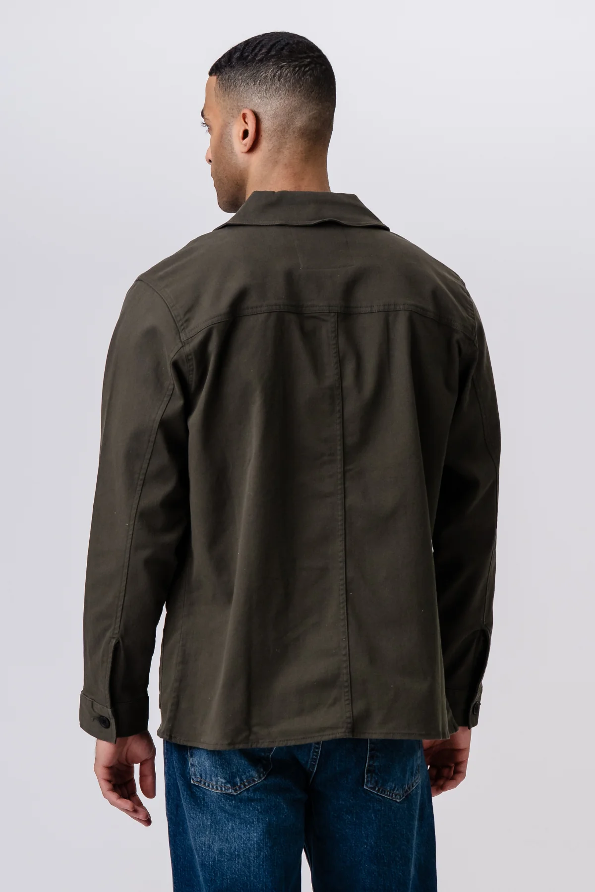 Twill -Hemdjacke - dunkle Olive - Image 3