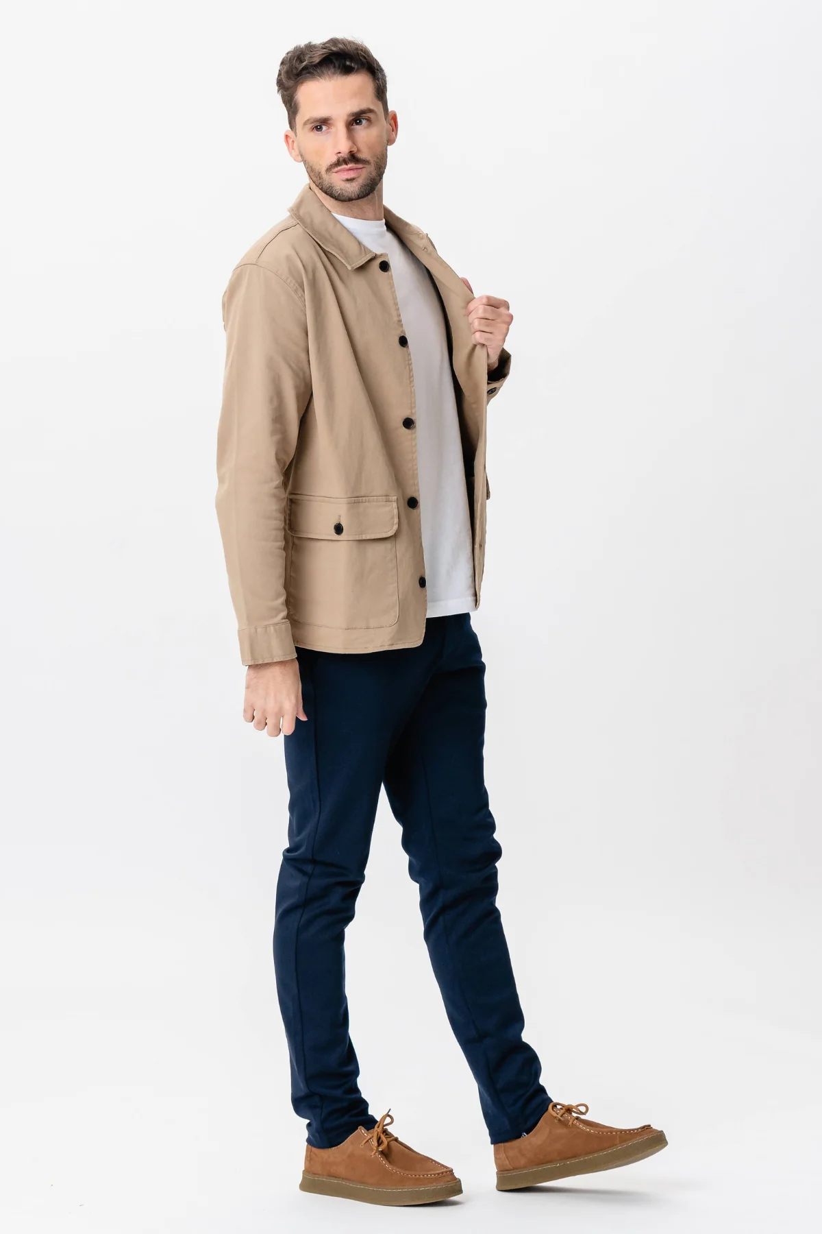 Twill -Hemdjacke - dunkler Sand - Image 4