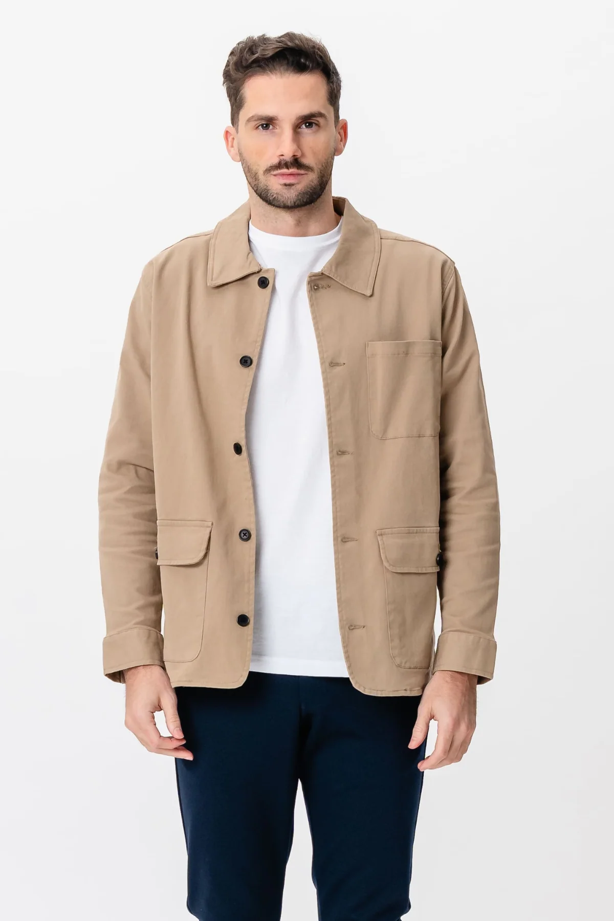 Twill -Hemdjacke - dunkler Sand - Image 5