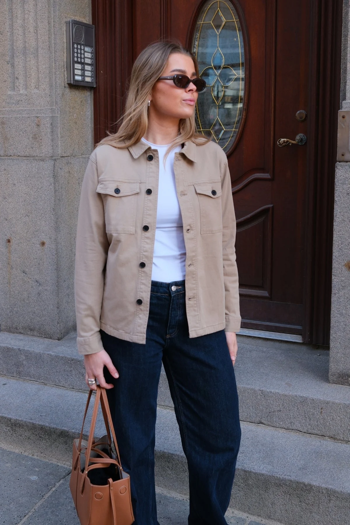 Twill Overshirt - Beige - Image 5