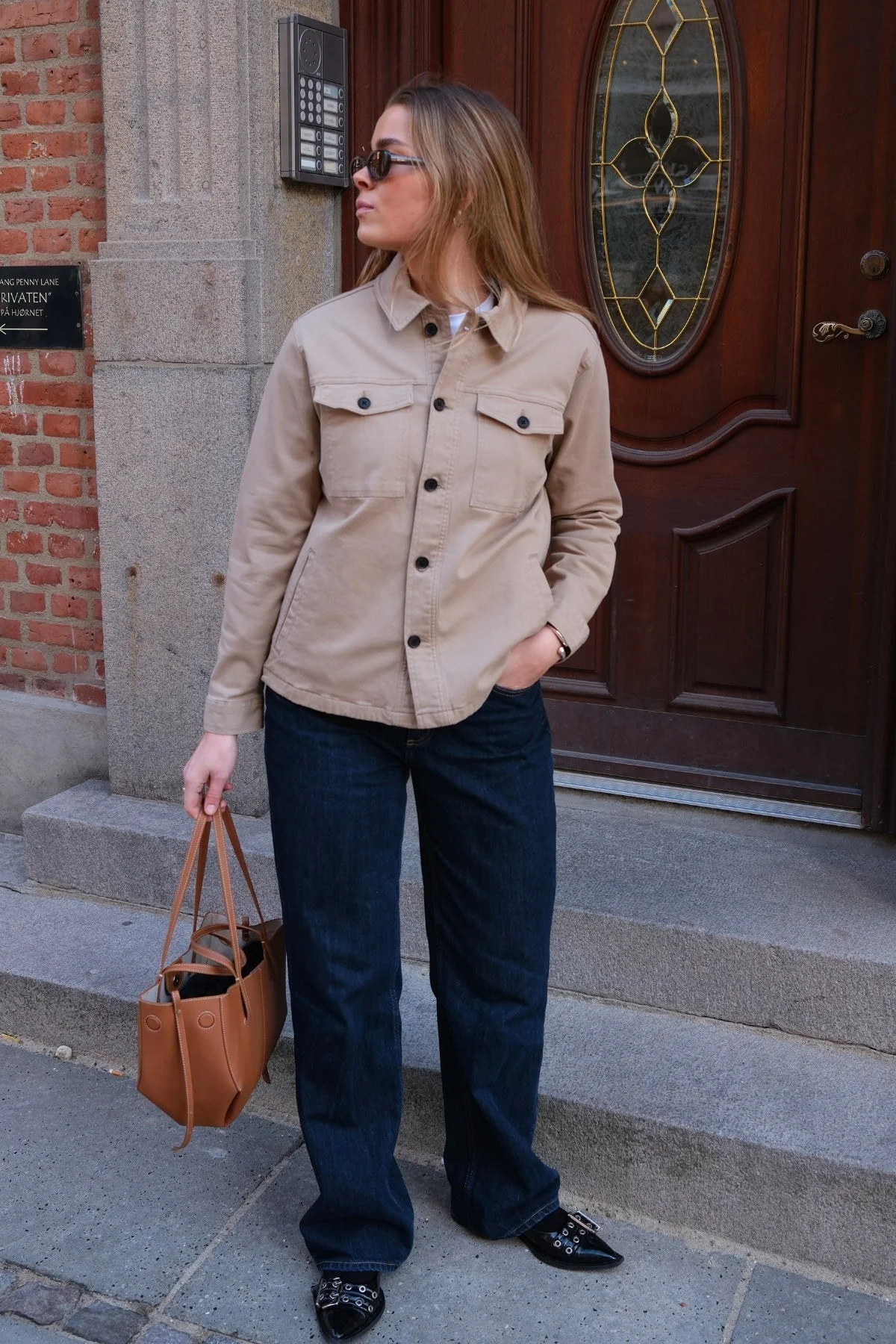Twill Overshirt - Beige - Image 6