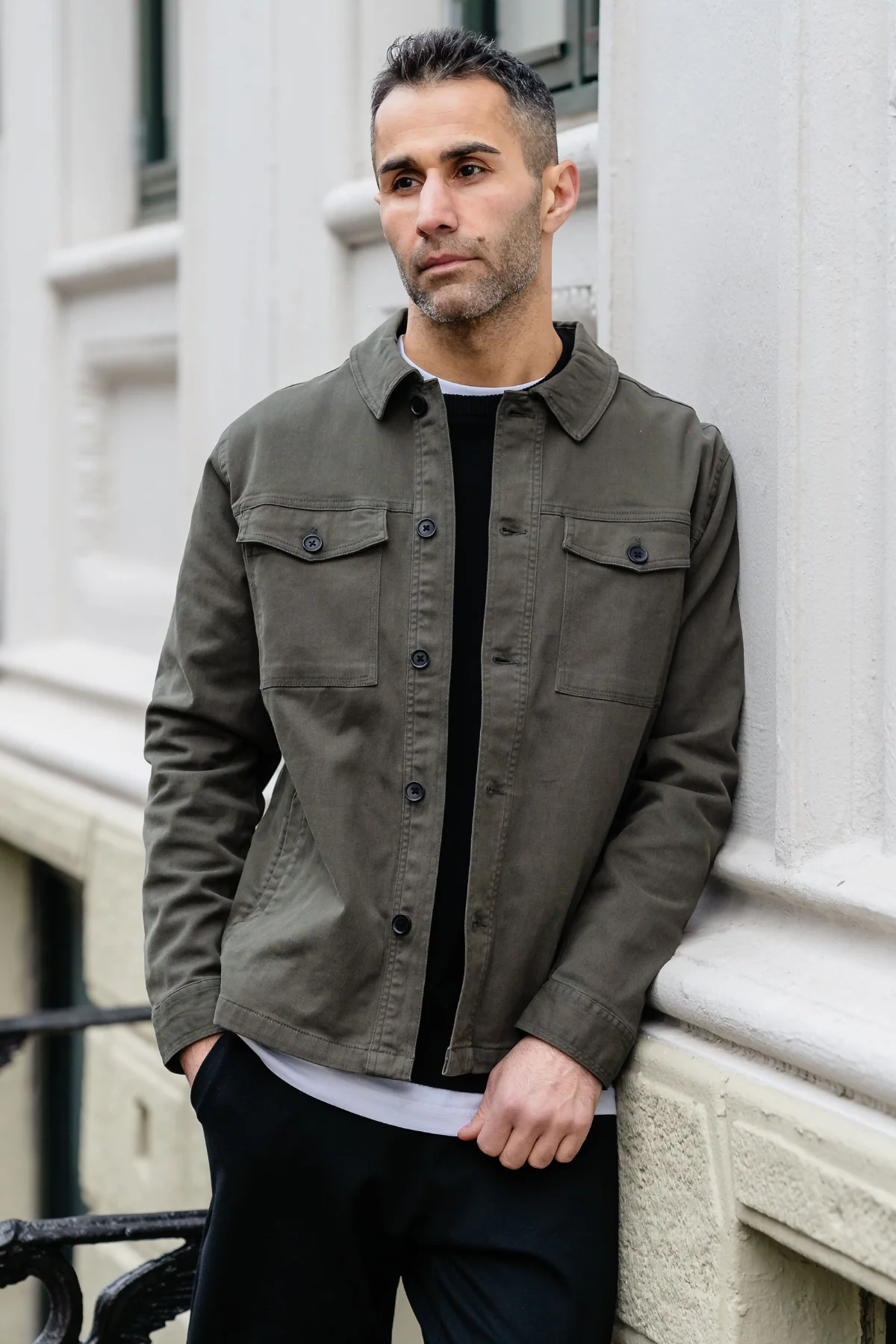 Twill Overshirt - dunkle Olive - Image 5