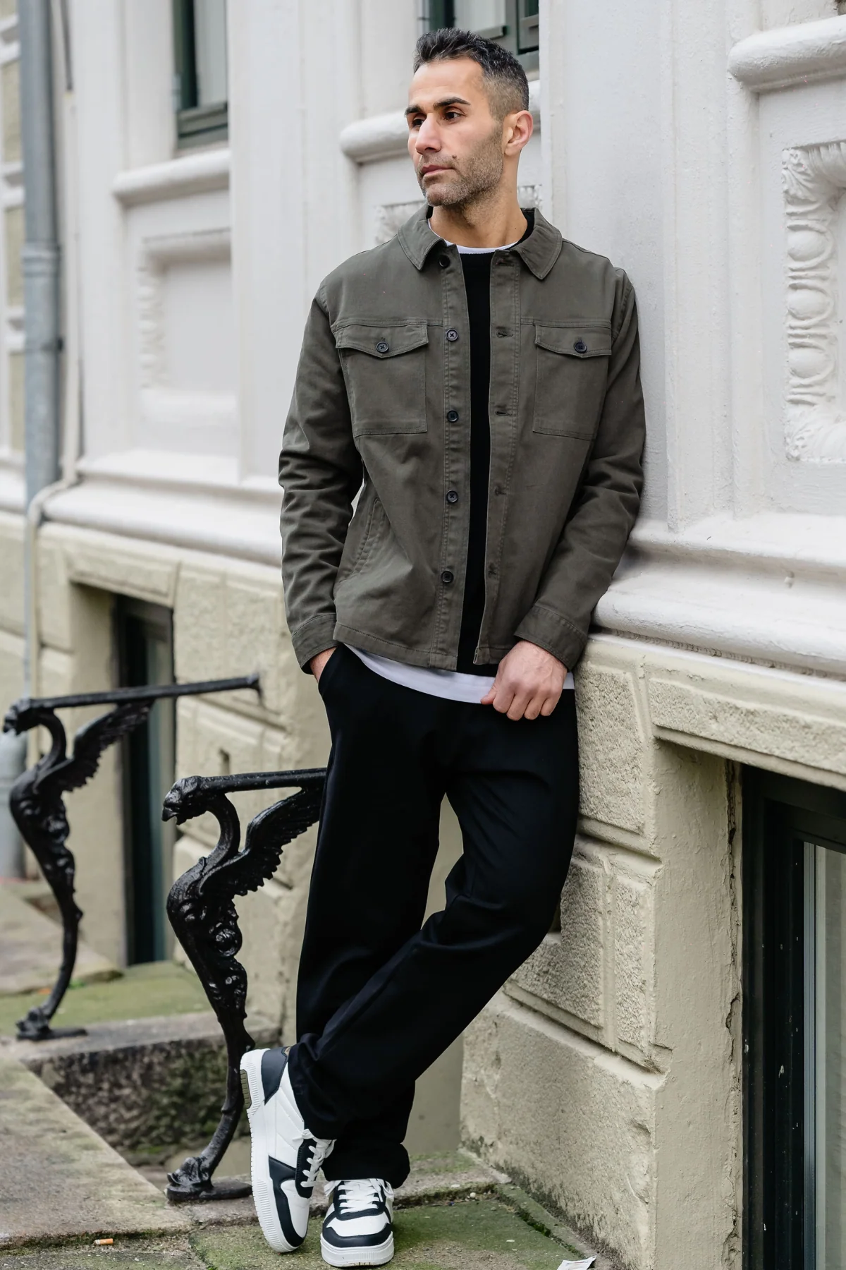 Twill Overshirt - dunkle Olive - Image 6