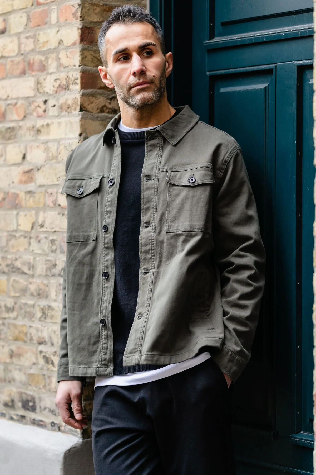 Twill Overshirt - dunkle Olive - Image 7