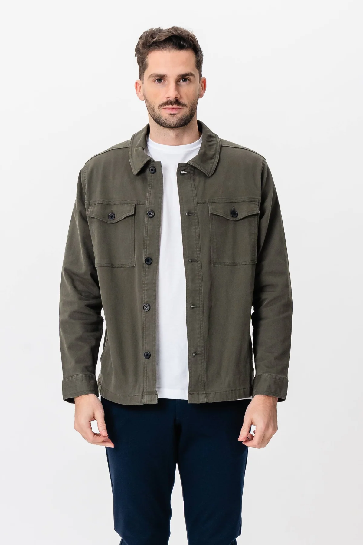 Twill Overshirt - dunkle Olive - Image 8