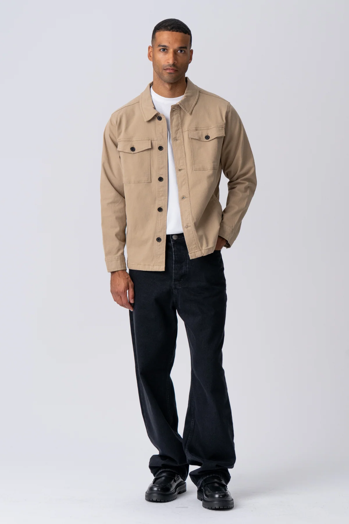Twill Overshirt - dunkler Sand - Image 5