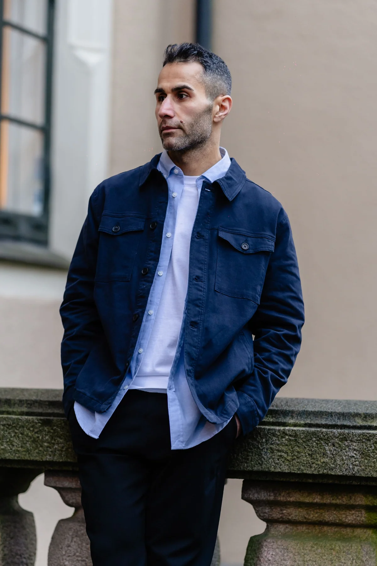 Twill Overshirt - Marine - Image 5