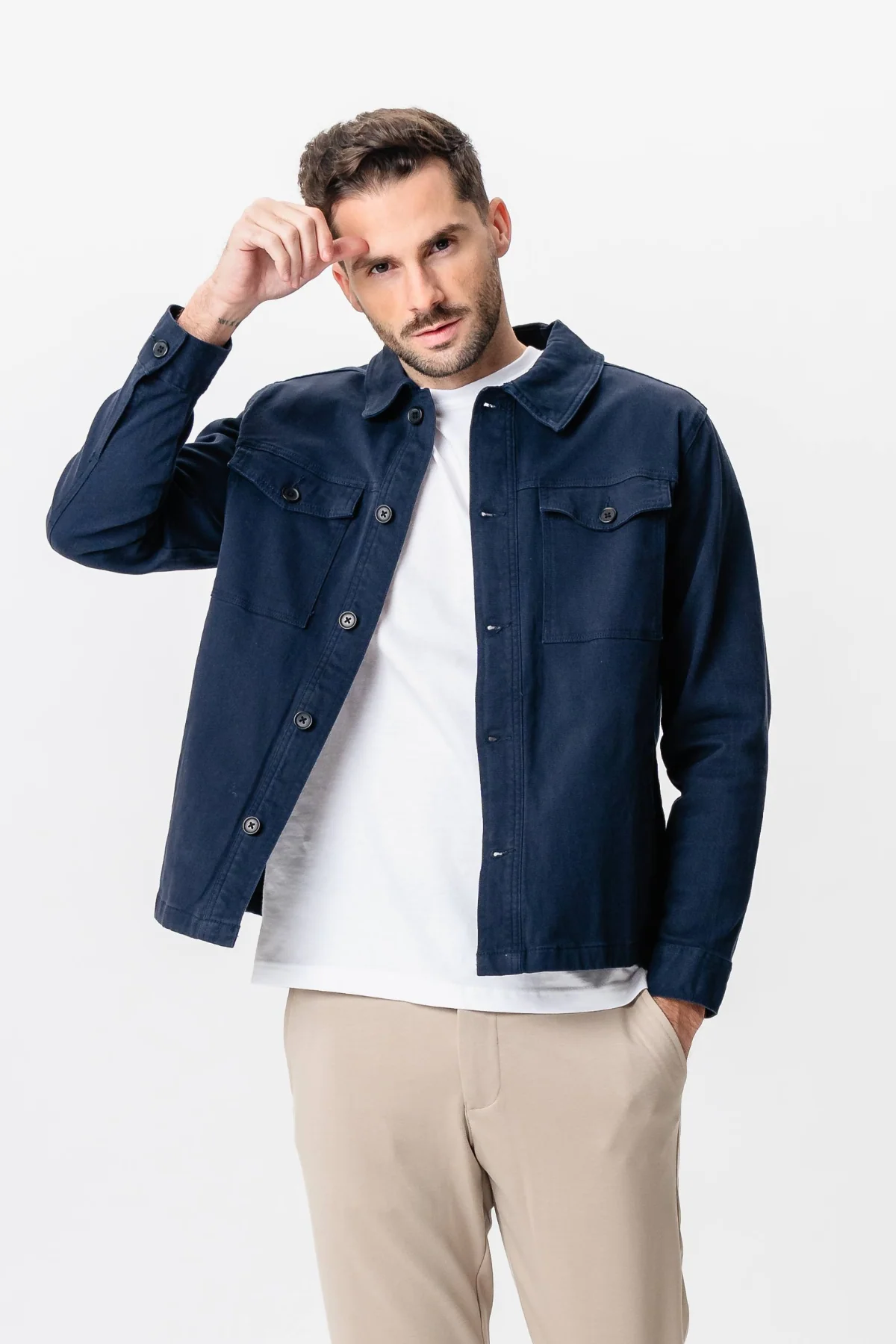 Twill Overshirt - Marine - Image 8
