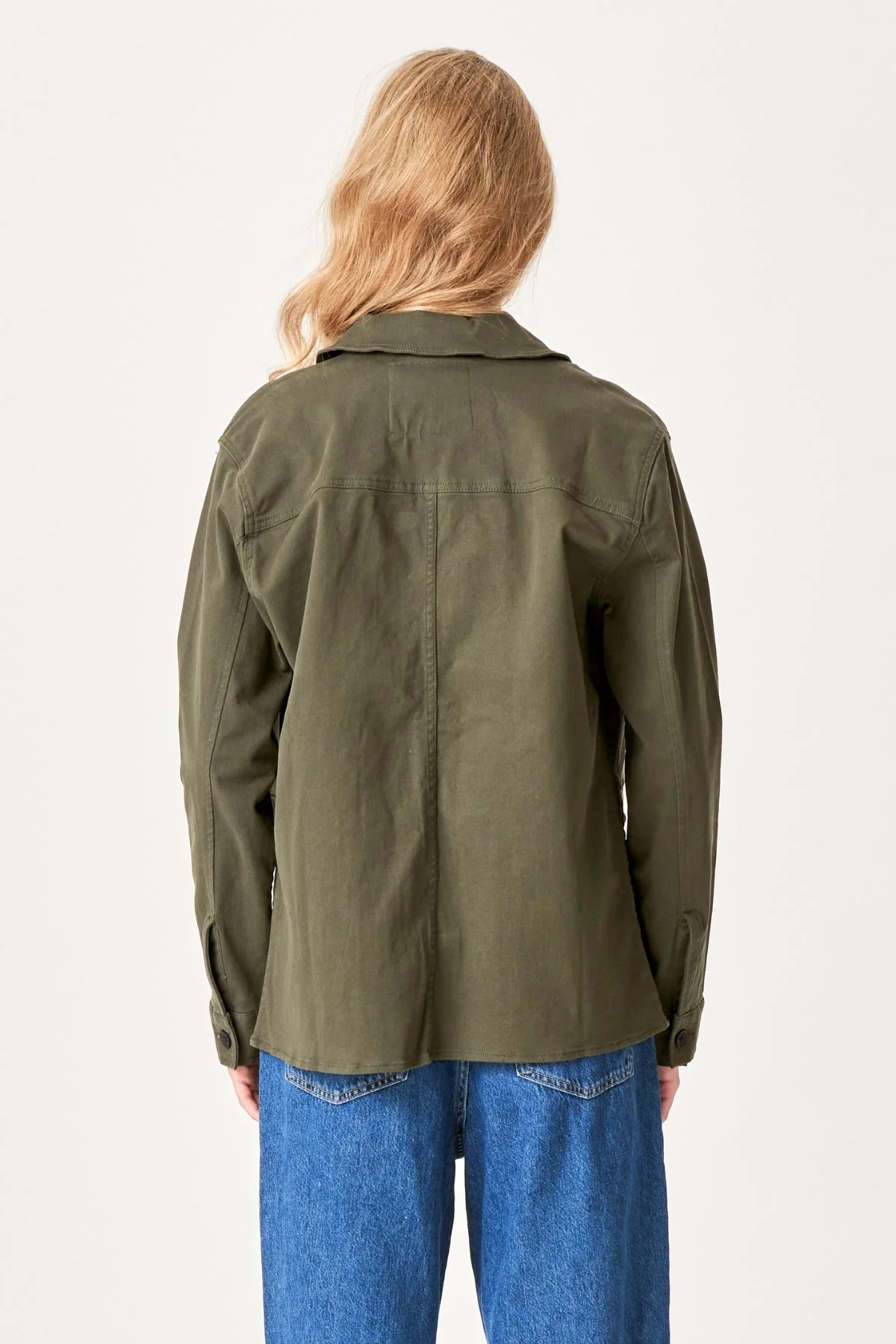 Twill -Shacket - dunkle Olive - Image 4